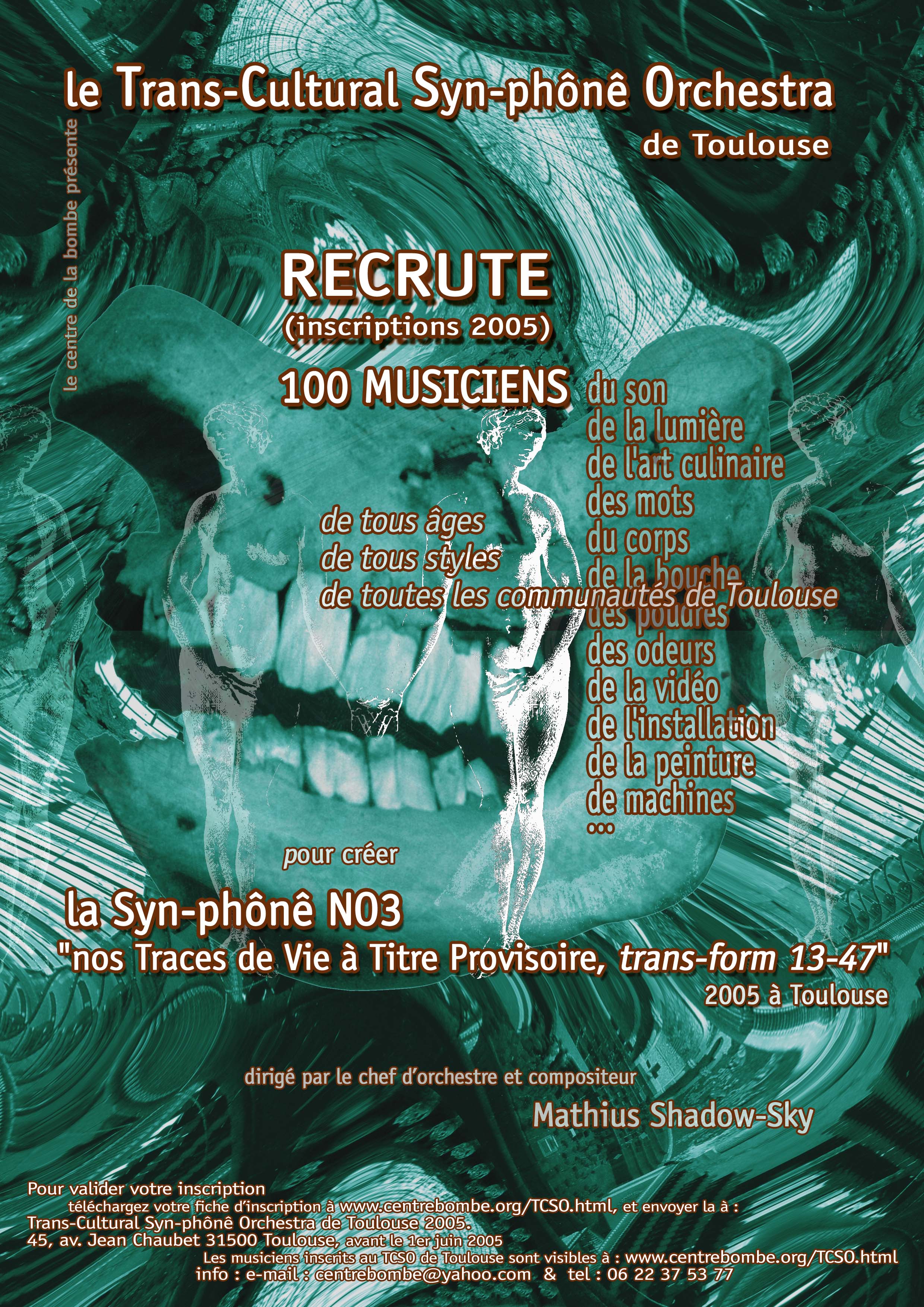 Affiche de recrutement du Trans-Cultural Syn-phônê Orchestra de Toulouse 2004-2006
